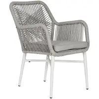 Home ESPRIT Chaise de jardin Home ESPRIT Blanc Gris Aluminium Rotin synthétique 57 x 63 x 84 cm