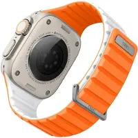 Uniq pasek Revix Evo Apple Watch Series 1/2/3/4/5/6/7/8/9/SE/SE2/Ultra/Ultra2 42/44/45/49mm Réversible (42 mm, 44 mm, 45 mm, 49 mm, Acier inoxydable, Silicone), Sangles de montre, Orange
