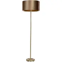 QAZQA Lampadaire en laiton avec abat-jour en velours bronze 50 cm - Simplo