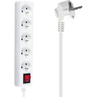 Vayox Rallonge VA0309-3 | 3 m | 5 prises | Interrupteur | 10 A | IP20 | Blanc