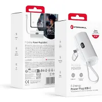 Forcell F-ENERGY Power Plug F5K3 Powerbank 5.000mAh avec prise type C PD 20W intégrée blanc