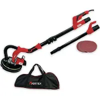 VERTEX , ponceuse pour cloisons sèches, 710 W, disque abrasif de 225 mm, ponceuse à long col pour mastic, aspiration des poussières, sac à poussière, rallonge