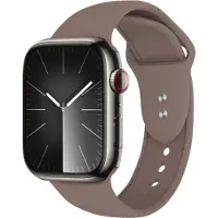 Crong Liquid - Apple Watch Armband 42/44/45/49 mm (braun) (Silicone liquide), Sangles de montre, Marron