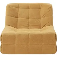 En.casa Fauteuil de sol 'Koskyvn' rembourré Fauteuil de sol avec dossier 75 x 90 x 100 cm Textile Jaune