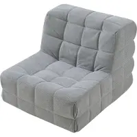 En.casa Fauteuil de sol 'Koskyvn' rembourré Fauteuil de sol avec dossier 75 x 90 x 100 cm Textile Gris