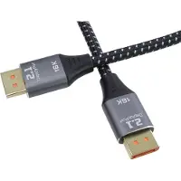 PremiumCord DisplayPort – DisplayPort (2.20 m), Câble vidéo, Noir, Gris