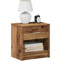 vidaXL Table de chevet avec tiroir en bois ancien 39x28x41 cm