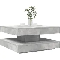 vidaXL Table basse pivotante à 360 degrés gris béton 70x70x34,5 cm