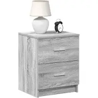 vidaXL Table de chevet à 2 tiroirs Gris Sonoma 40x36x50 cm