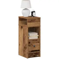 vidaXL Table de chevet avec tiroir en bois ancien 25x31x66 cm