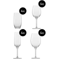 Zwiesel Glas Lot de verres Schott « For You », 16 pièces, comprenant 4 verres de chaque type : Bordeaux, Chardonnay, Champagne, Allround et Tumbler, en cristal, lavables au lave-vaisselle