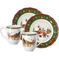 Hutschenreuther Set 4-tlg. Happy Wintertime H. Wintertime Green 02488-727472-29213