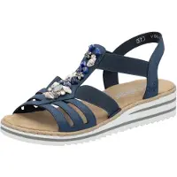 Rieker Sandales marine / blanc perle