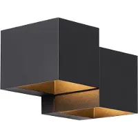 QAZQA Applique murale moderne noire 2 lumières - Transfer Double