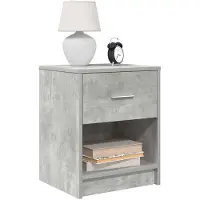 vidaXL Tables de chevet 2 pcs avec tiroir Gris béton 40x34x50 cm