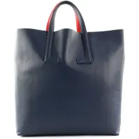 Lacoste Cuir sac à main sac à épaule Fashion Show Double Tote Bag Parrot Oceania bleu rouge