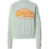 Superdry Femme Pull Ample à col Ras-du-cou Fluo Vintage Logo Gris Taille: 42