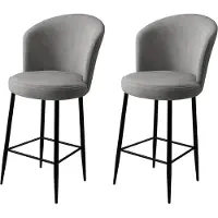 Skye Decor , Fora - Gris, Noir, Tabouret de bar, Ensemble de tabourets de bar (2 pièces), Gris, Métal, 46 x 107 x 40 cm