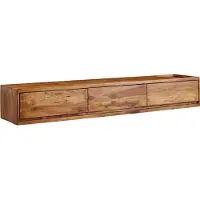 FineBuy Buffet suspendu en bois massif de Sheesham 160x25x35 cm Armoire TV brune Table TV avec espace de rangement Armoire TV murale Moderne Commode TV