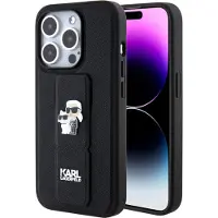 Karl Lagerfeld Étui pour iPhone 15 Pro noir avec support