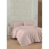 L'essentiel Maison , Dusty Rose, ensemble housse de couette double Ranforce (FR), rose poudré, 100 % COTON RANFORCE, 200 x 200 cm