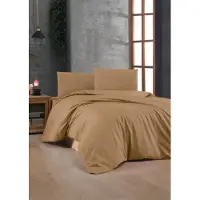 L'essentiel Maison , Light Brown, Ranforce Super King Housse de couette (FR), Marron clair, 100 % COTON RANFORCE, 260 x 220 cm