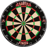 HOME DELUXE - Jeu de fléchettes FINISH - Dimensions : 45 x 45 x 4 cm, couleur : rouge, vert, noir, avec 6 fléchettes et suspension I Jeu de fléchettes Cible Fléchettes