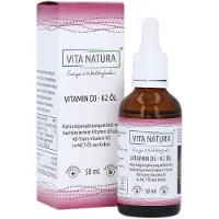 Vita Natura Vitamine D3 1000 I.E + K2 20 µg gouttes, 50 ml solution