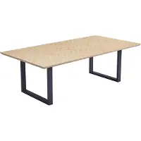 HOME DELUXE Table de salle à manger rectangulaire AVENCIA avec pied en U - 240 x 120 cm - Fishbone Oak | Table de cuisine, salle à manger, table de salle à manger
