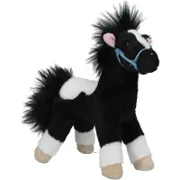 Depesche Miss Melody Cheval à câliner Noir Blanc, 18cm