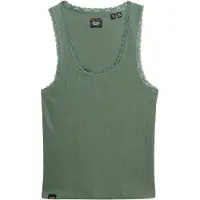 Superdry Femme Débardeur à Bordure Dentelle Vintage Vert Taille: 42