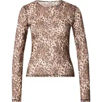 Monki T-shirt écru / marron / noir