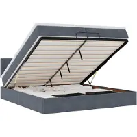 vidaXL Lit ottoman avec matelas gris foncé 200x200 cm velours