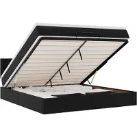 vidaXL Lit ottoman avec matelas noir 160x200 cm simili-cuir