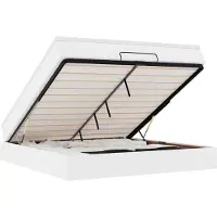 vidaXL Lit ottoman avec matelas blanc 160x200 cm similicuir