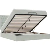 vidaXL Lit ottoman avec matelas gris clair 200x200 cm velours