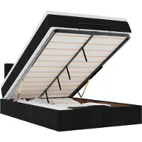 vidaXL Ottoman-lit avec matelas & LEDs Noir 120x200 cm Tissu