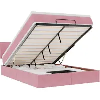 vidaXL Ottoman-lit avec matelas & LED rose 140x190 cm velours