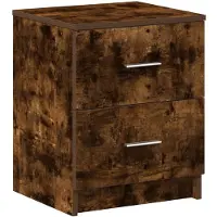 vidaXL Table de chevet à 2 tiroirs en chêne fumé 40x36x50 cm