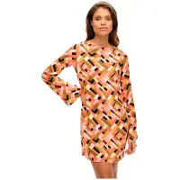 Superdry Femme Robe Courte Imprimée dos Ouvert Orange Taille: 36