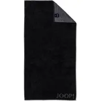 JOOP! Serviette de douche 'Doubleface' gris foncé / noir