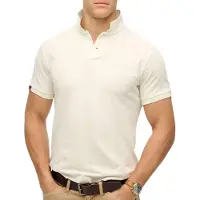 Superdry pour homme. M1110439A Polo Vintage Destroy blanc cassé (L), Casuel, Coton, Manche courte