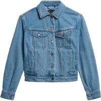 Superdry Embellished Denim Jacket Bleu M Femme