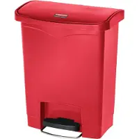 Rubbermaid Poubelle à pédale Slim Jim, plastique, contenance 30 L, rouge