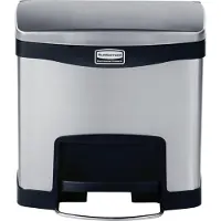 Rubbermaid - Poubelle Slim Jim Step On Front Step en acier inoxydable 15 litres - Acier inoxydable - Acier inoxydable mat, noir
