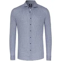 Desoto Essential Chemise Hai Piqué Pied-de-poule Bleu Bleu foncé taille 44