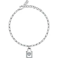 La Petite Story Padlock Heart Crys Bracelet Argenté Femme