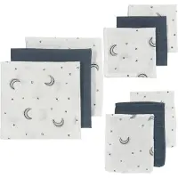 Meyco Kit de démarrage Baby Moon - pack de 9 - musselin - indigo (70 x 70 cm)
