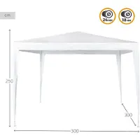 Aktive Square Gazebo Plastic 300x300x250 Cm Blanc
