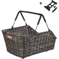 Basil Cento Rattan Look Mik 2.0 Rear Basket Gris,Argenté